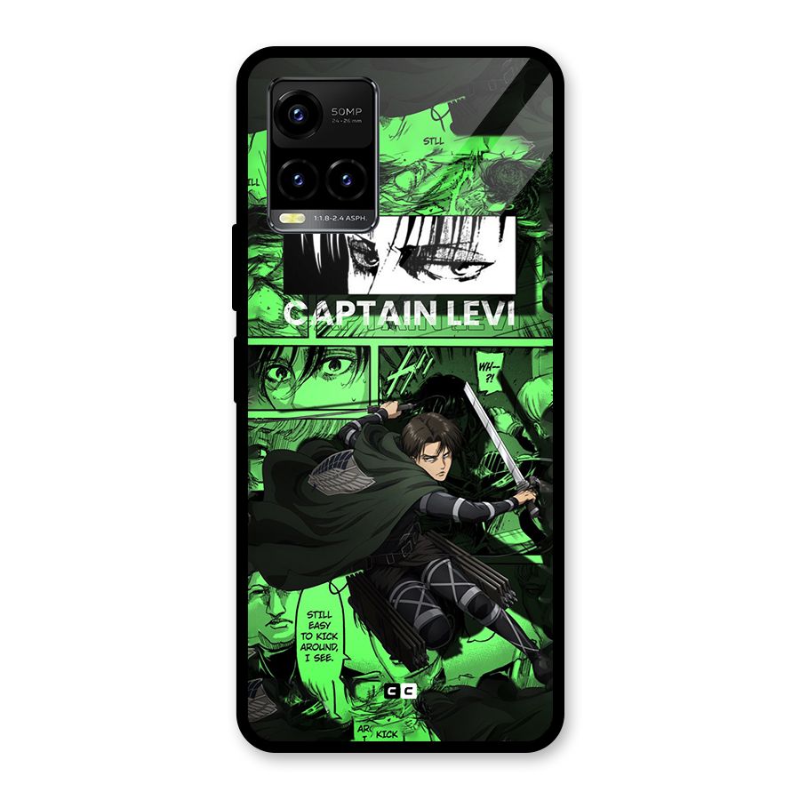 captain Levi Stance Glass Back Case for Vivo Y21T