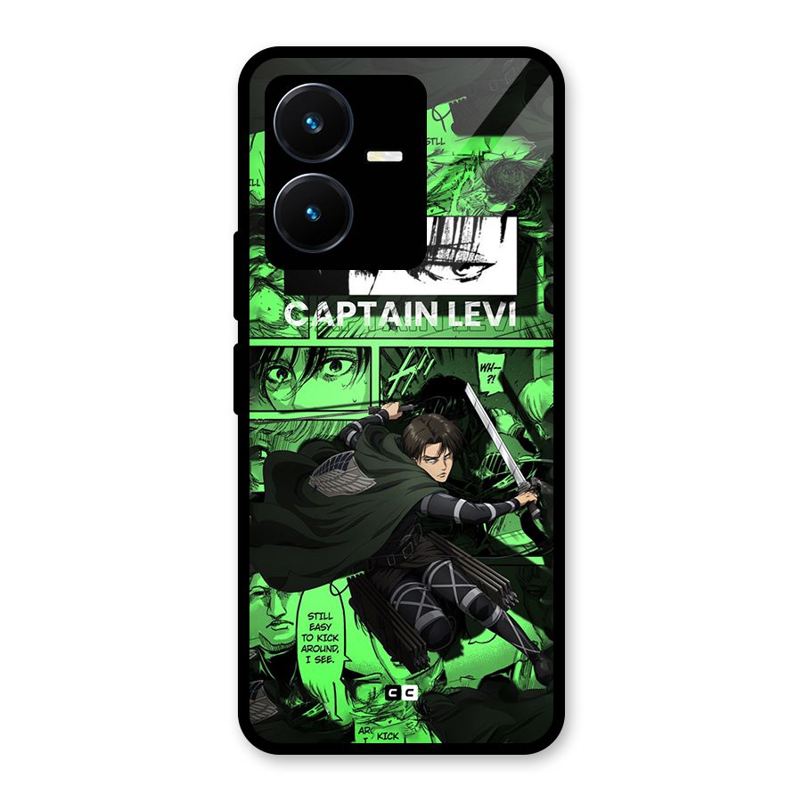 captain Levi Stance Glass Back Case for Vivo Y22