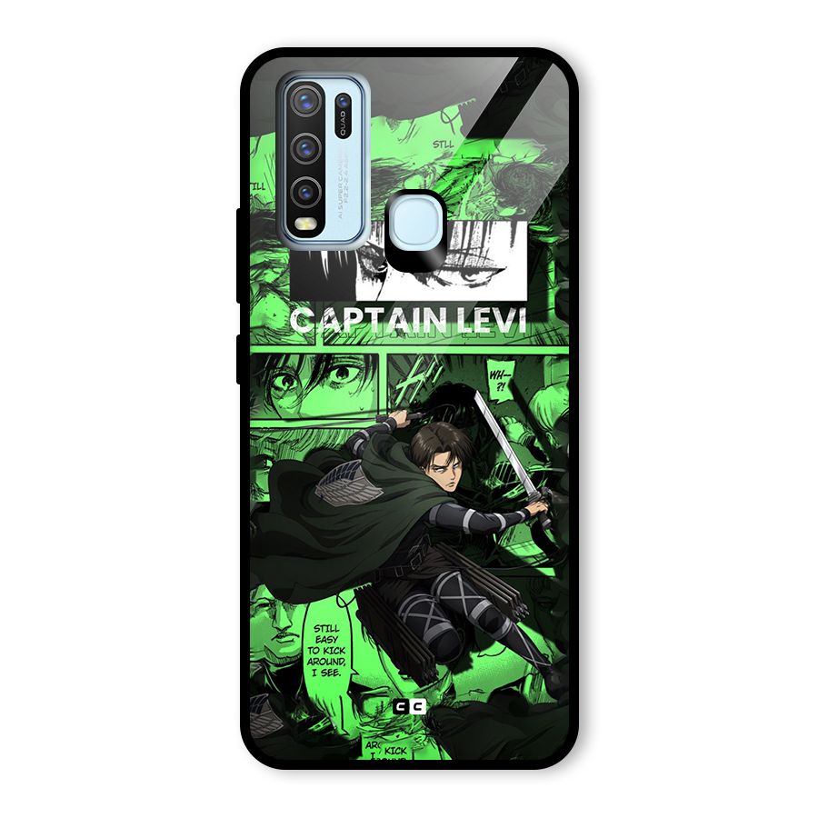 captain Levi Stance Glass Back Case for Vivo Y30