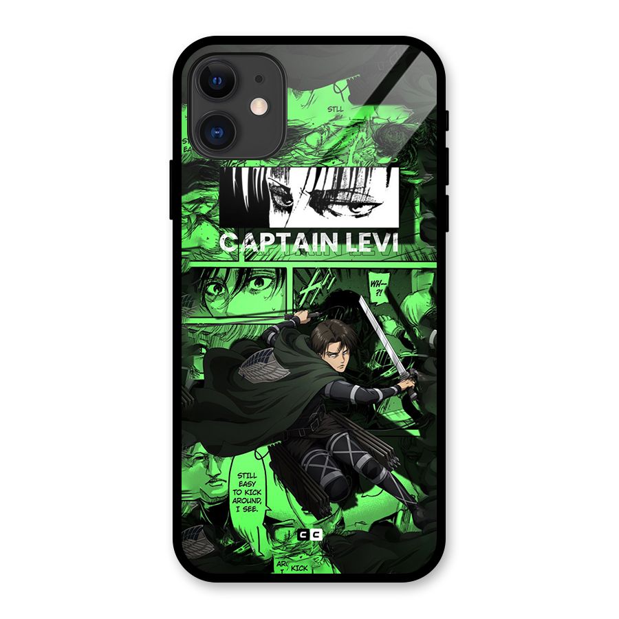 captain Levi Stance Glass Back Case for iPhone 11