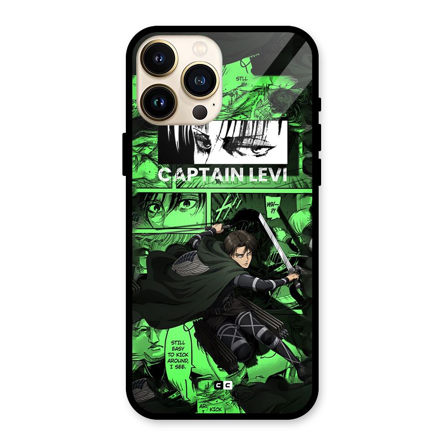 captain Levi Stance Glass Back Case for iPhone 13 Pro Max