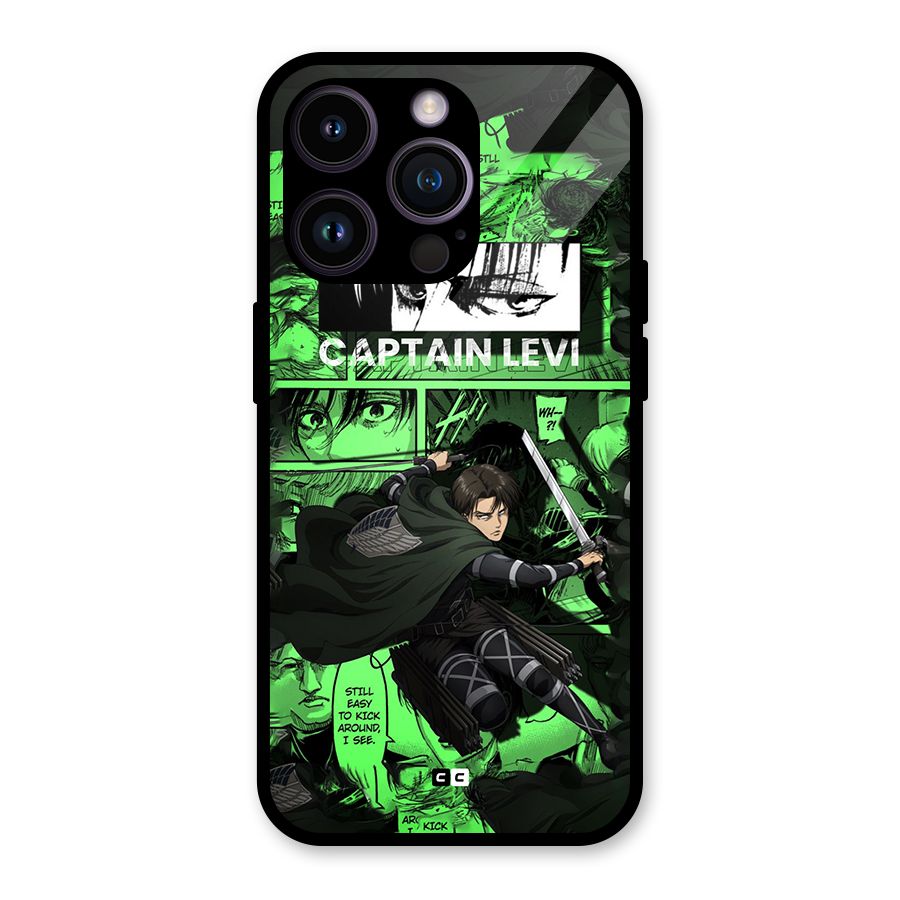captain Levi Stance Glass Back Case for iPhone 14 Pro