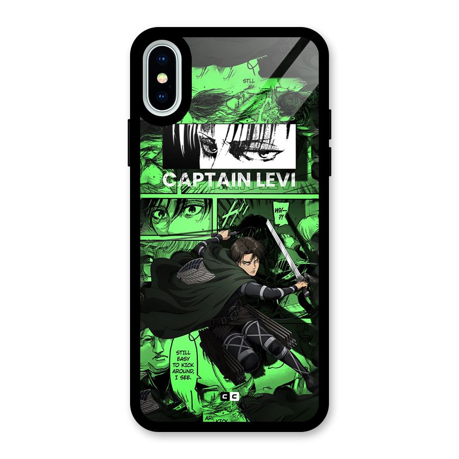 captain Levi Stance Glass Back Case for iPhone XS