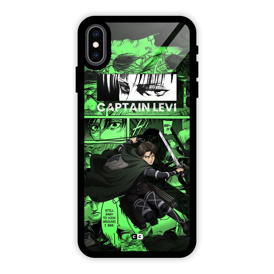 captain Levi Stance Glass Back Case for iPhone XS Max