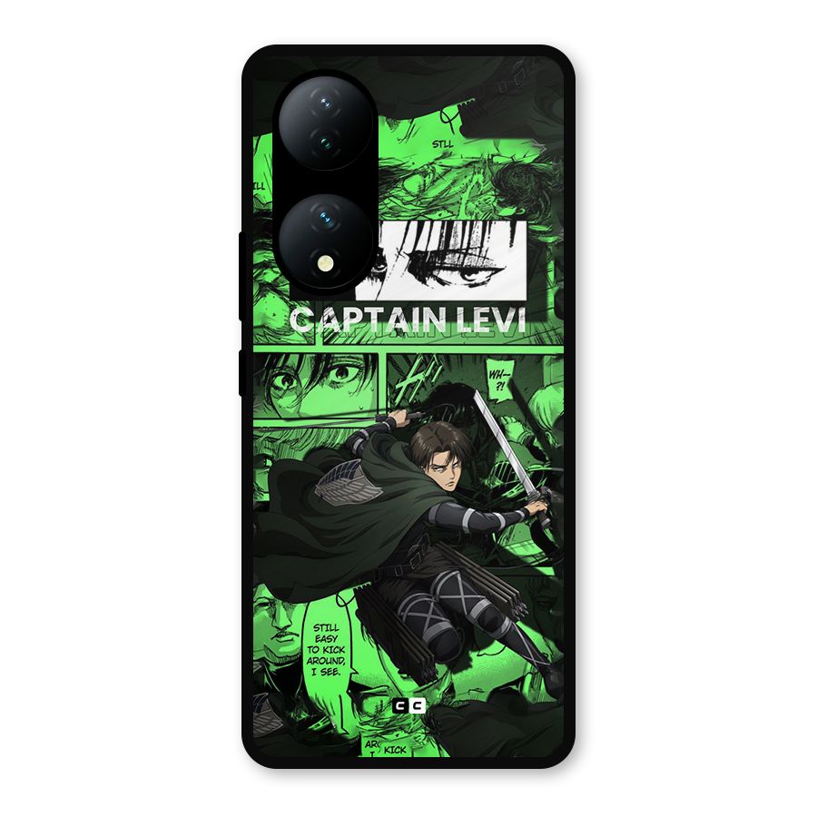 captain Levi Stance Metal Back Case for Vivo Y100a