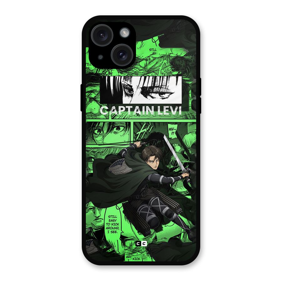 captain Levi Stance Metal Back Case for iPhone 15 Plus