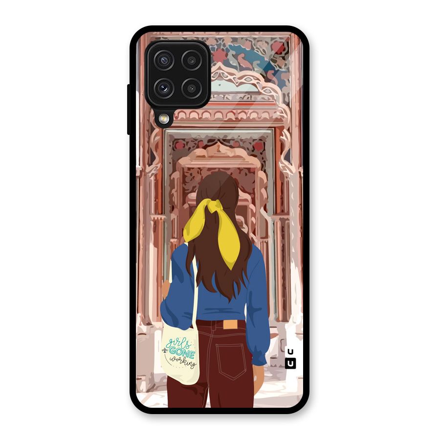 wonderful Girl Glass Back Case for Galaxy A22 4G