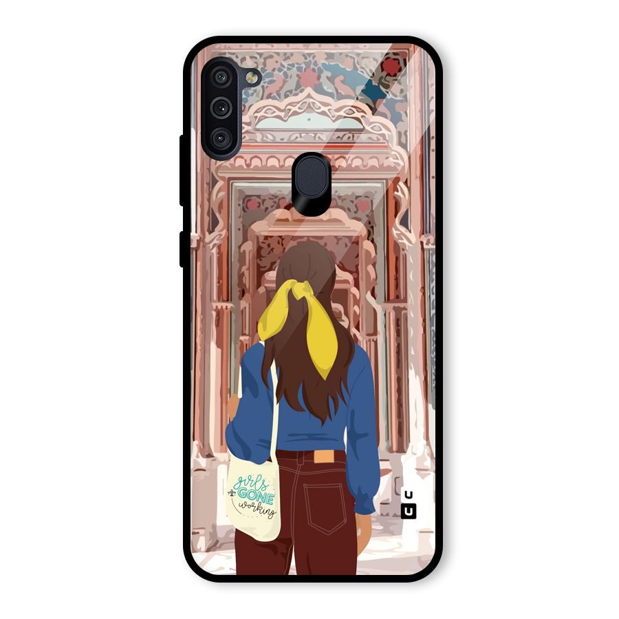 wonderful Girl Glass Back Case for Galaxy M11
