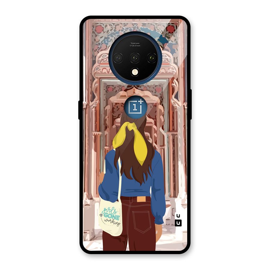 wonderful Girl Glass Back Case for OnePlus 7T