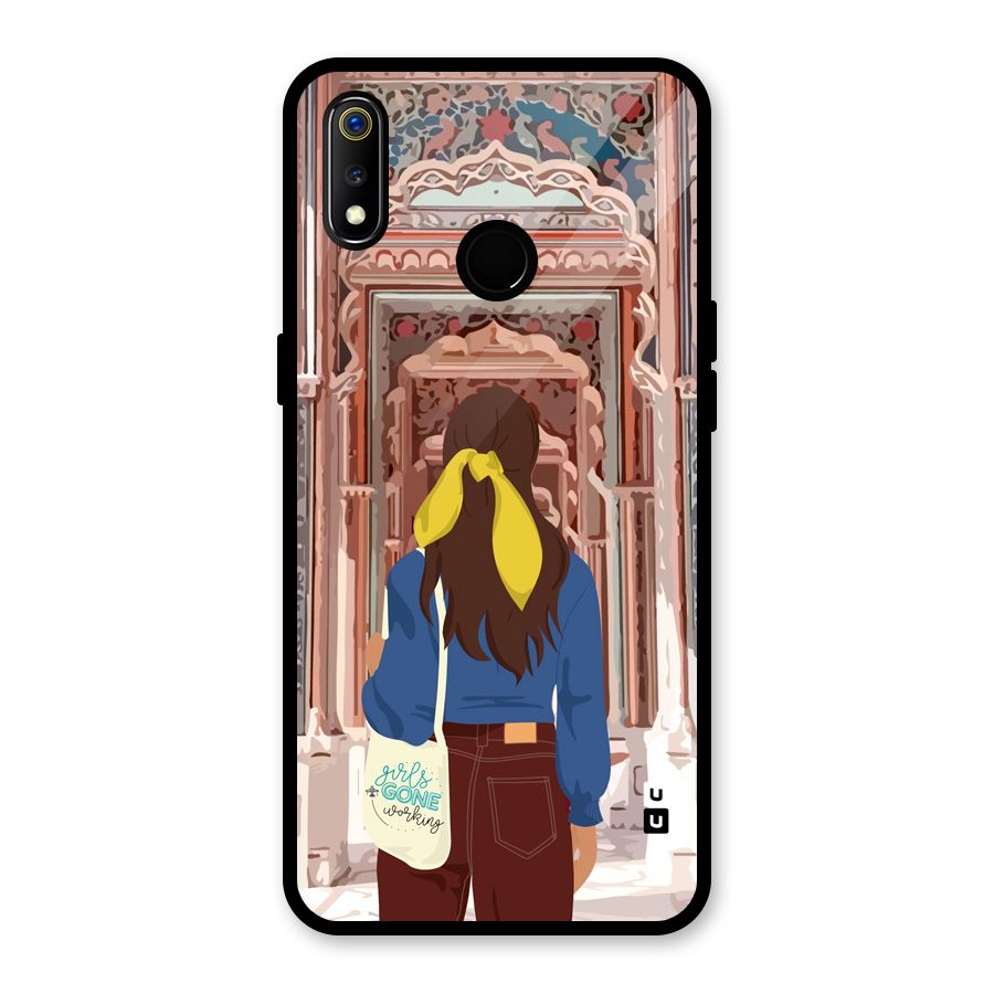 wonderful Girl Glass Back Case for Realme 3i
