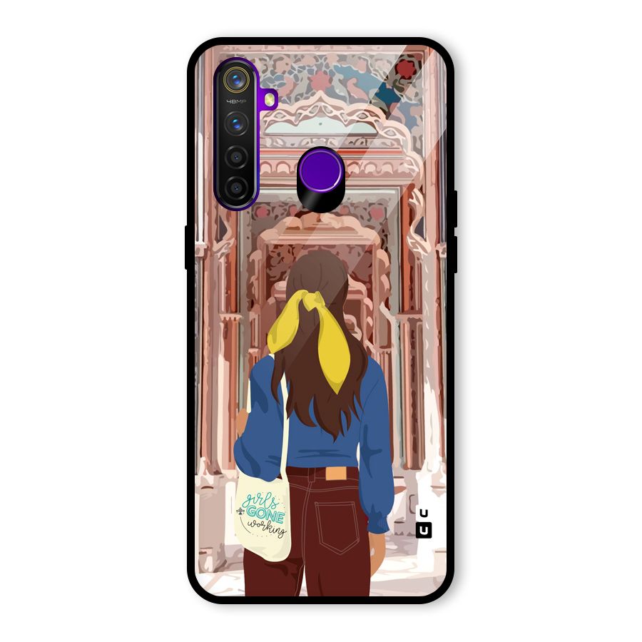wonderful Girl Glass Back Case for Realme 5 Pro