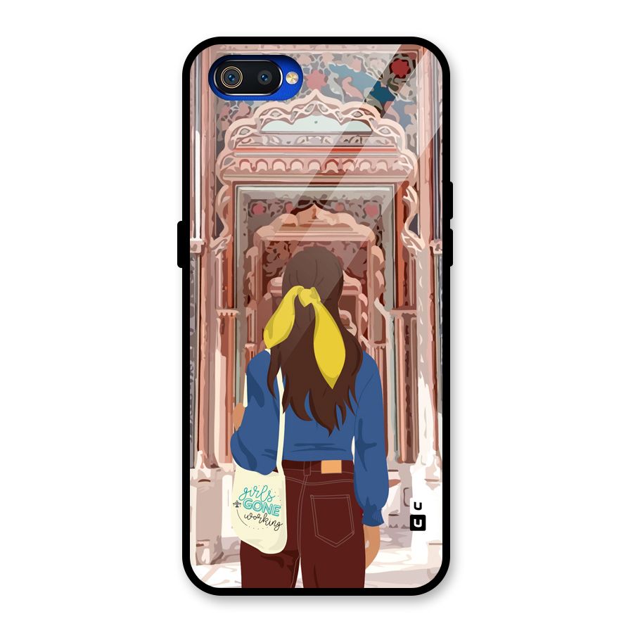 wonderful Girl Glass Back Case for Realme C2