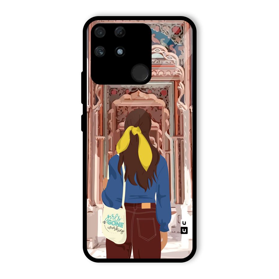 wonderful Girl Glass Back Case for Realme Narzo 50A