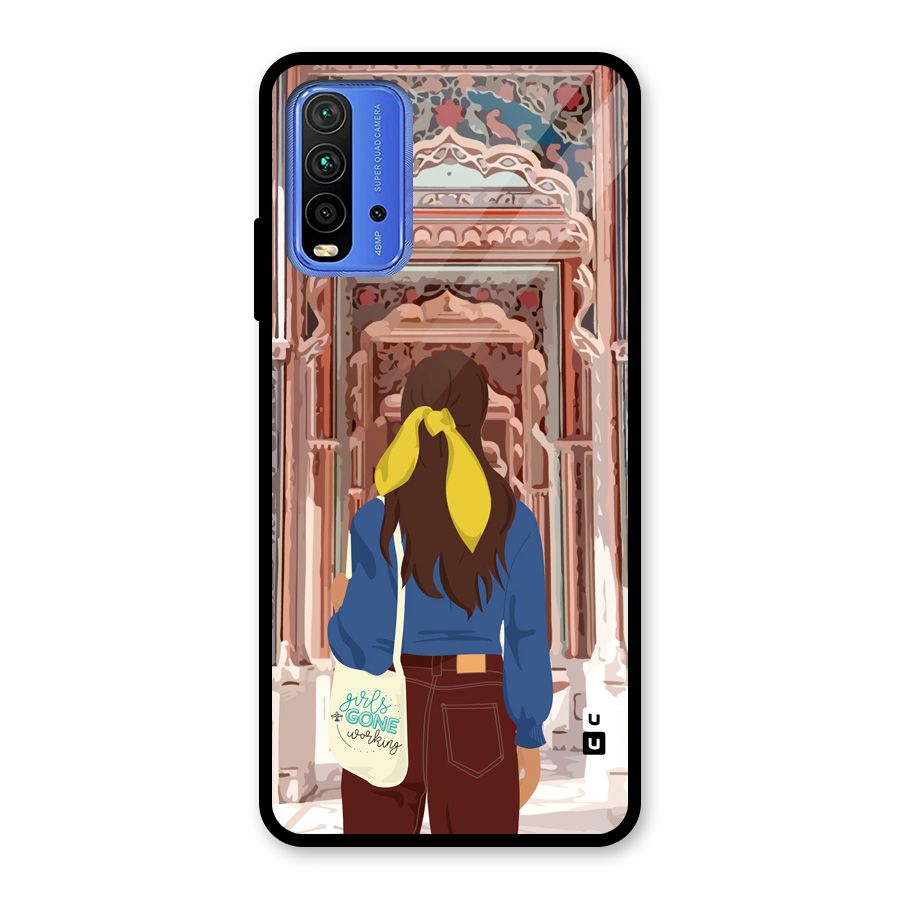 wonderful Girl Glass Back Case for Redmi 9 Power