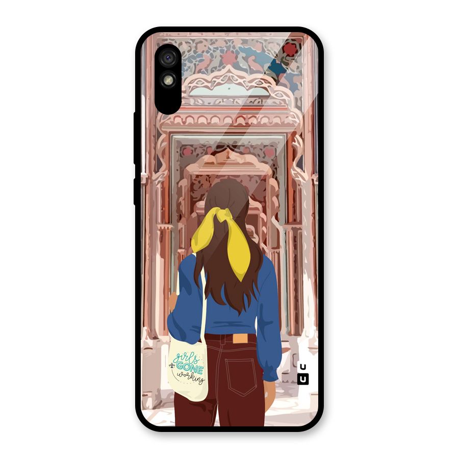 wonderful Girl Glass Back Case for Redmi 9i