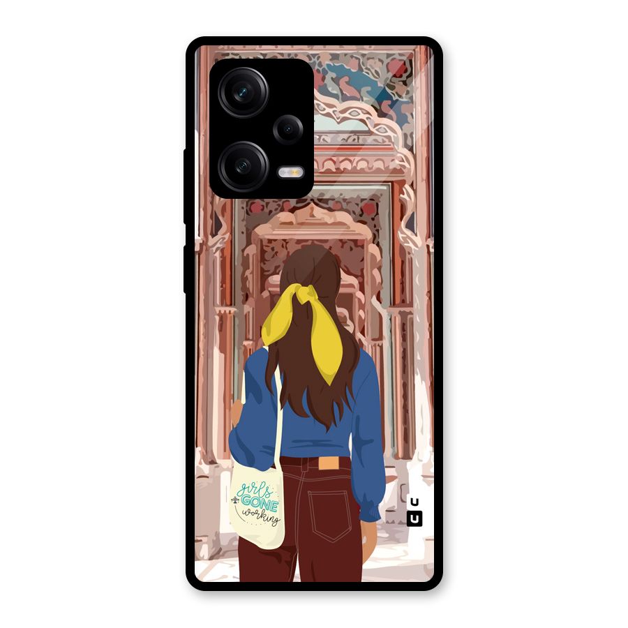 wonderful Girl Glass Back Case for Redmi Note 12 Pro