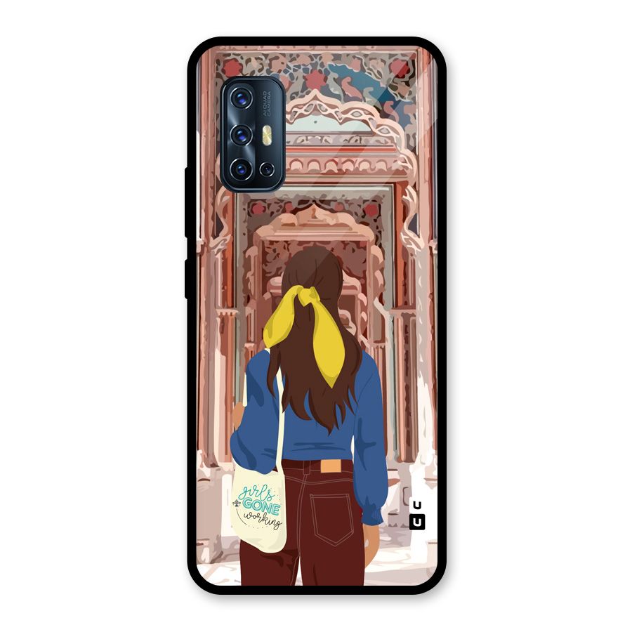 wonderful Girl Glass Back Case for Vivo V17