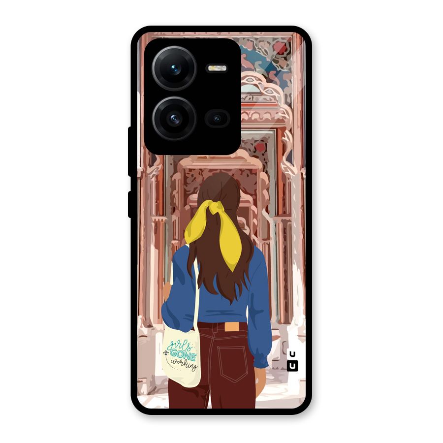 wonderful Girl Glass Back Case for Vivo V25