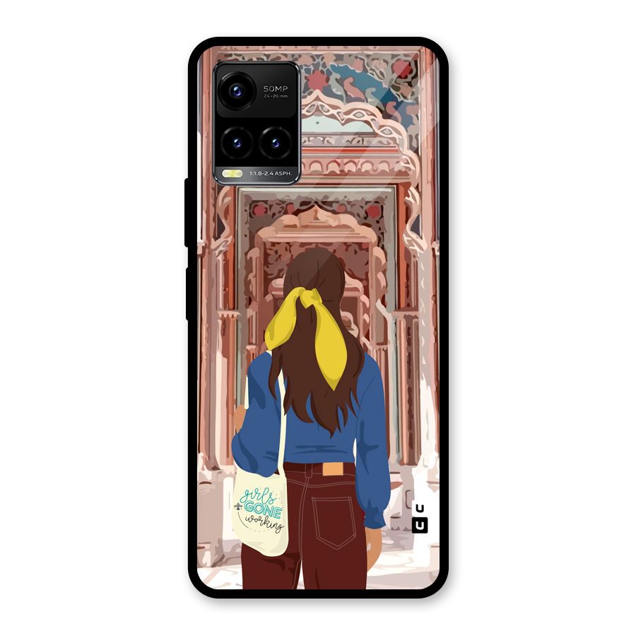 wonderful Girl Glass Back Case for Vivo Y21T