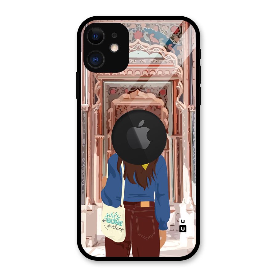wonderful Girl Glass Back Case for iPhone 11 Logo Cut