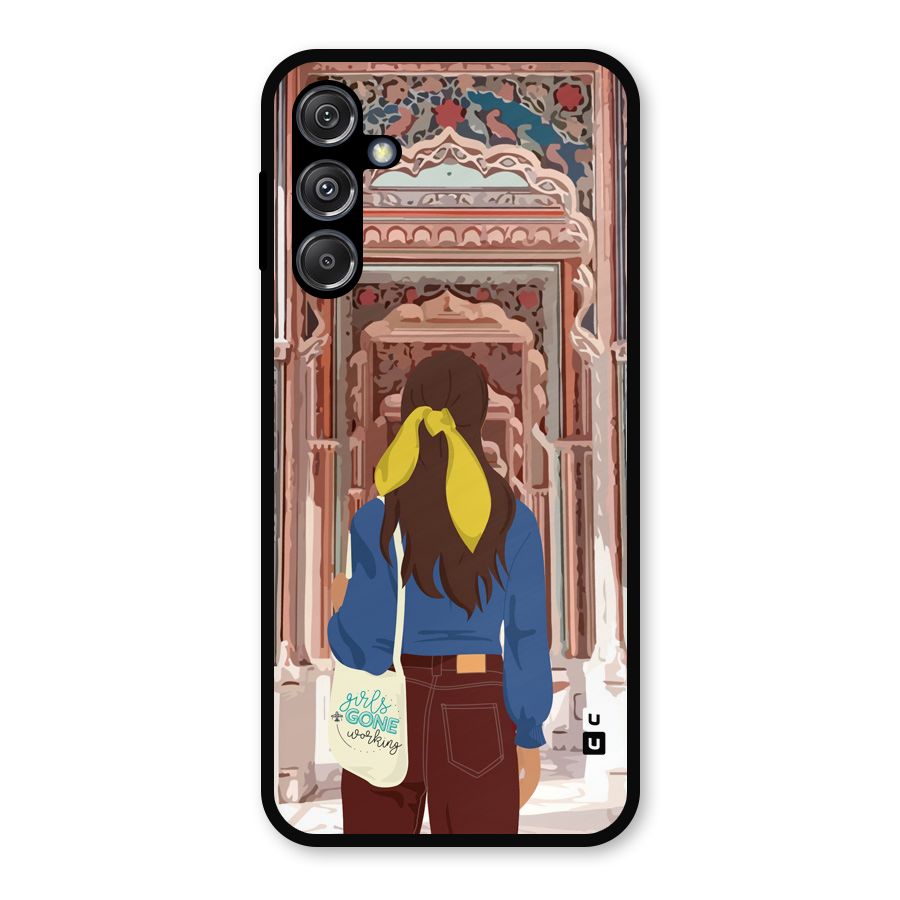 wonderful Girl Metal Back Case for Galaxy M34 5G