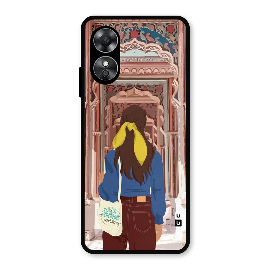 wonderful Girl Metal Back Case for Oppo A17