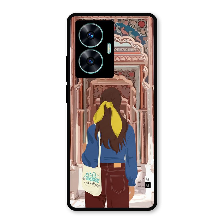 wonderful Girl Metal Back Case for Realme Narzo N55