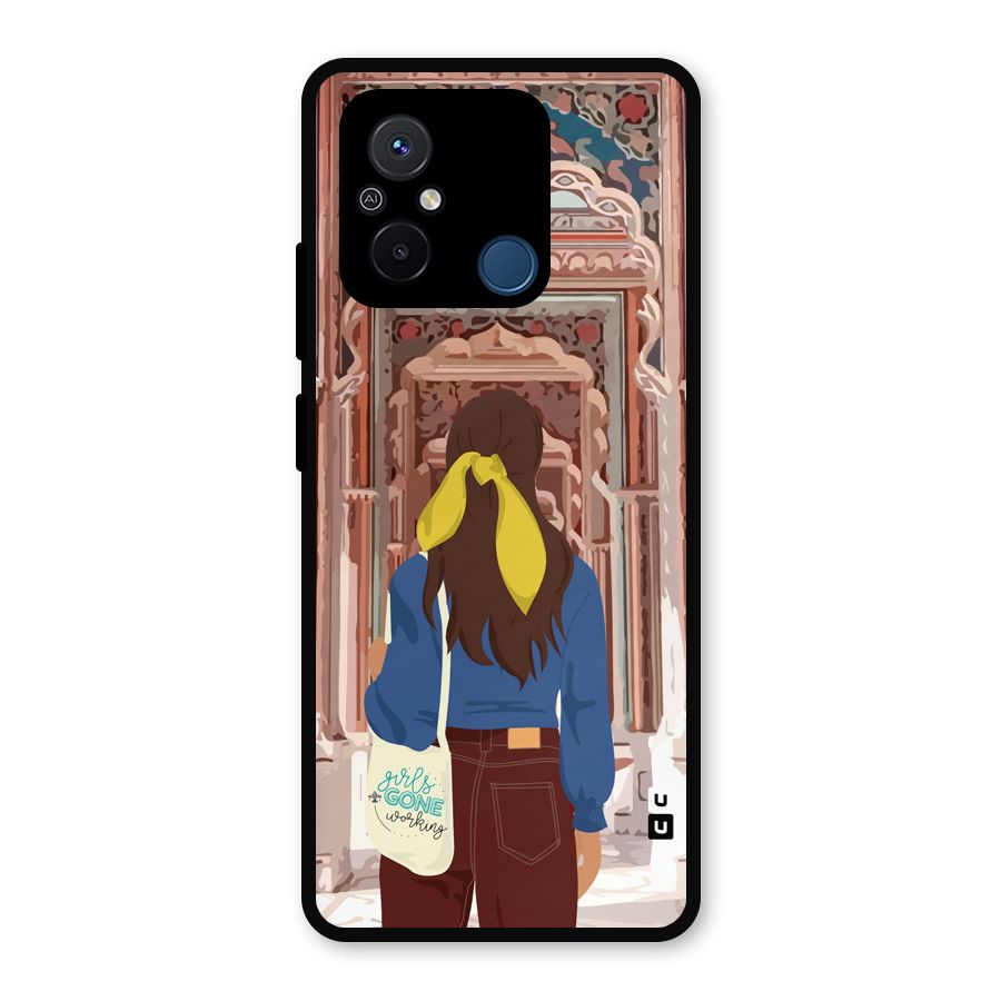 wonderful Girl Metal Back Case for Redmi 12C