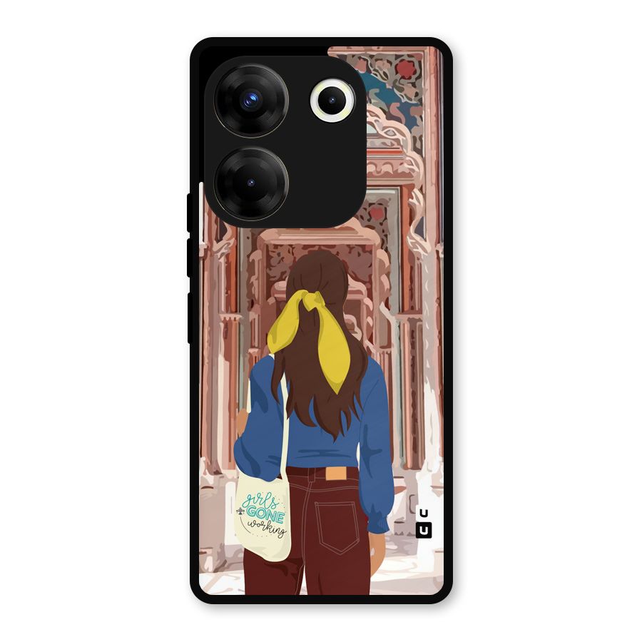 wonderful Girl Metal Back Case for Tecno Camon 20