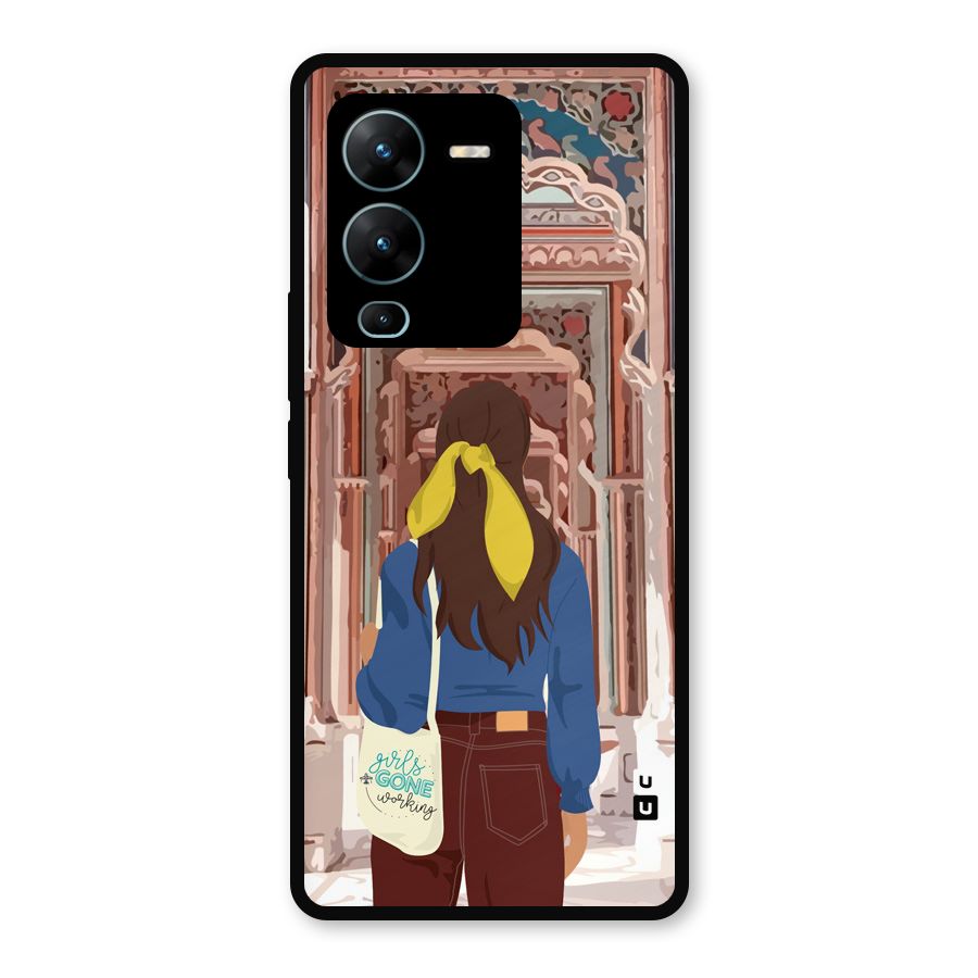 wonderful Girl Metal Back Case for Vivo V25 Pro