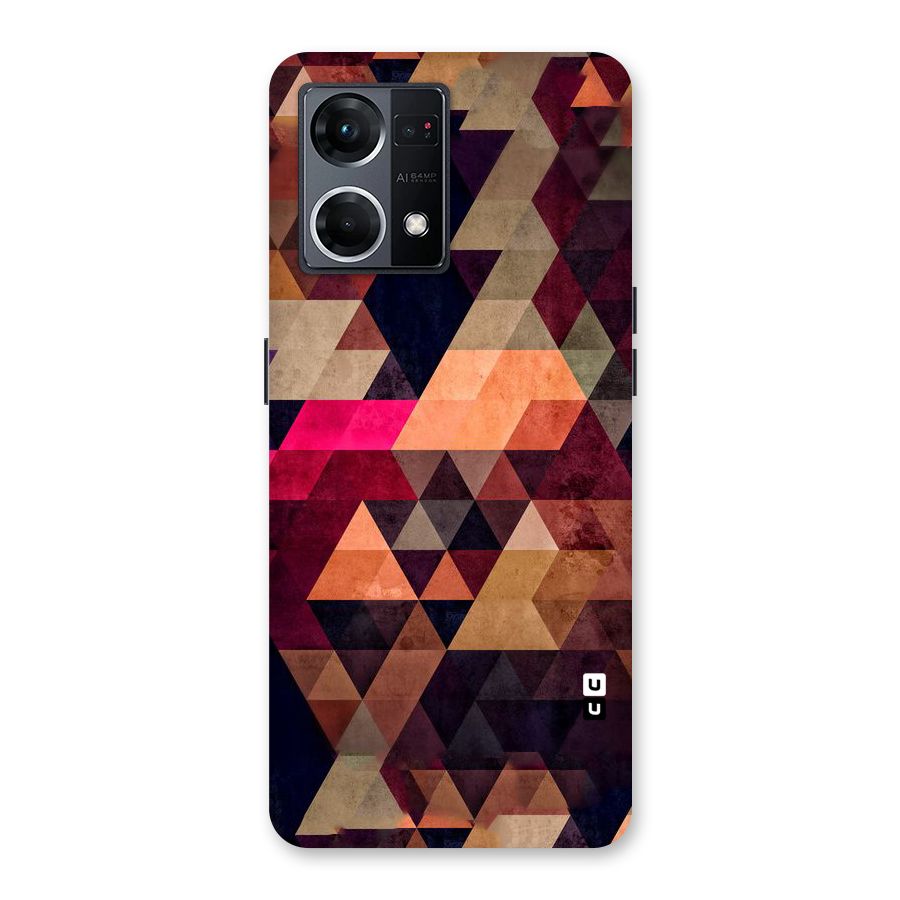 Abstract Beauty Triangles Glass Back Case for Oppo F21 Pro 5G