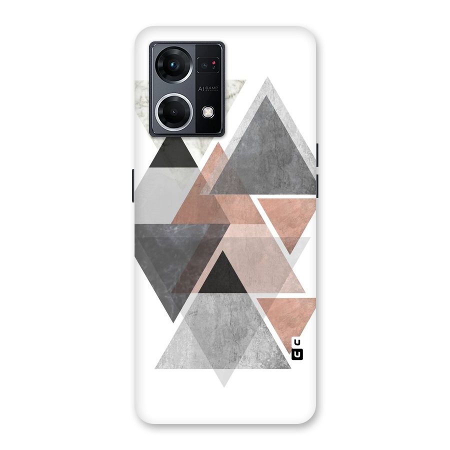 Abstract Diamond Pink Design Glass Back Case for Oppo F21 Pro 5G