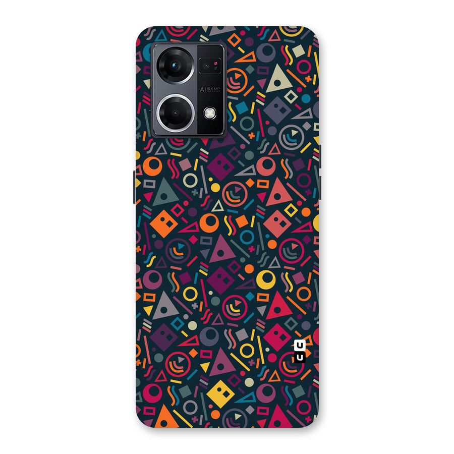 Abstract Figures Glass Back Case for Oppo F21 Pro 5G