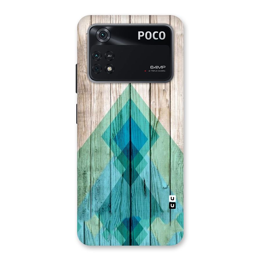 Abstract Green And Wood Back Case for Poco M4 Pro 4G