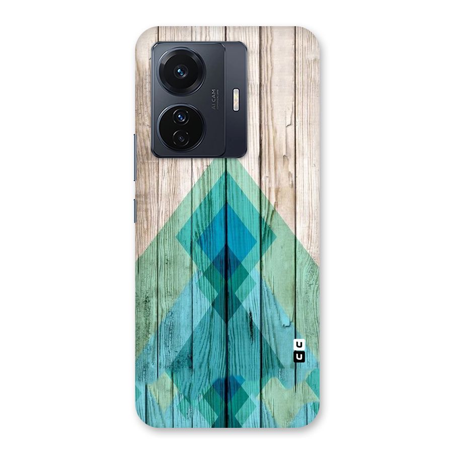 Abstract Green And Wood Back Case for Vivo T1 Pro