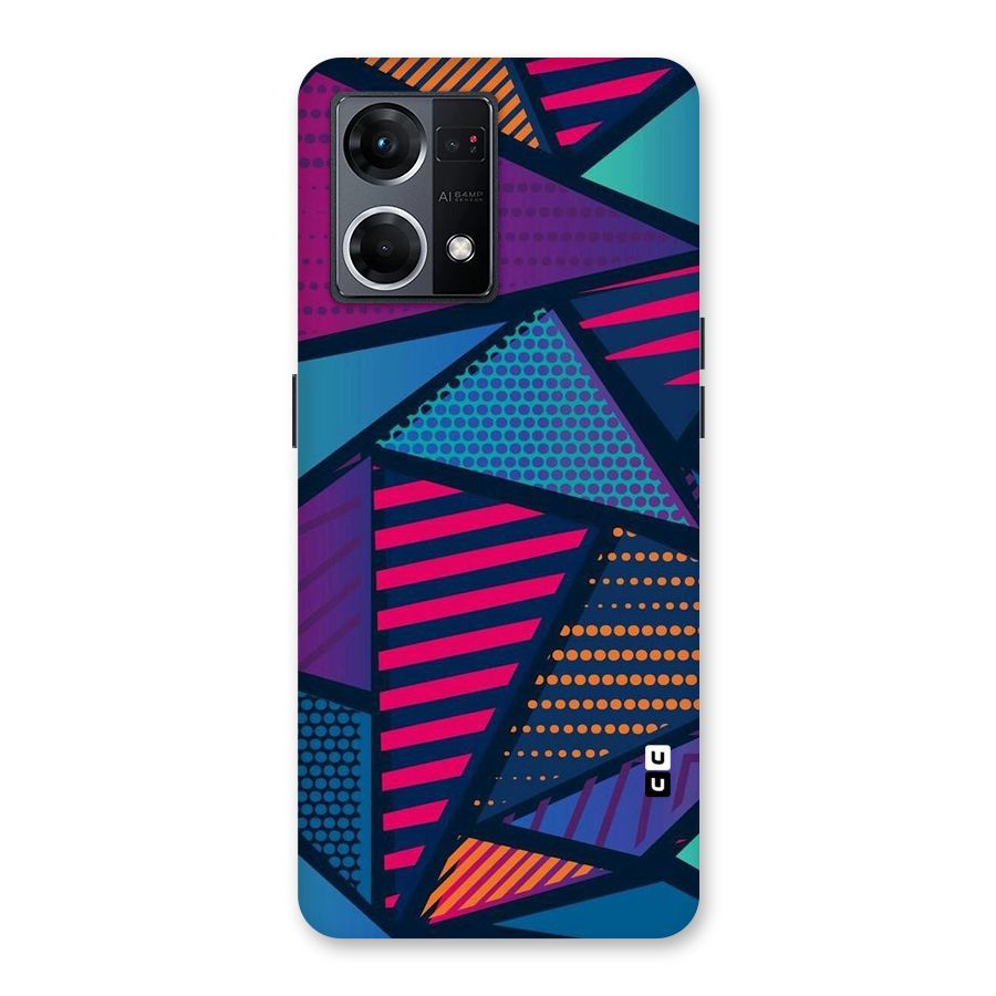 Abstract Lines Polka Glass Back Case for Oppo F21 Pro 5G