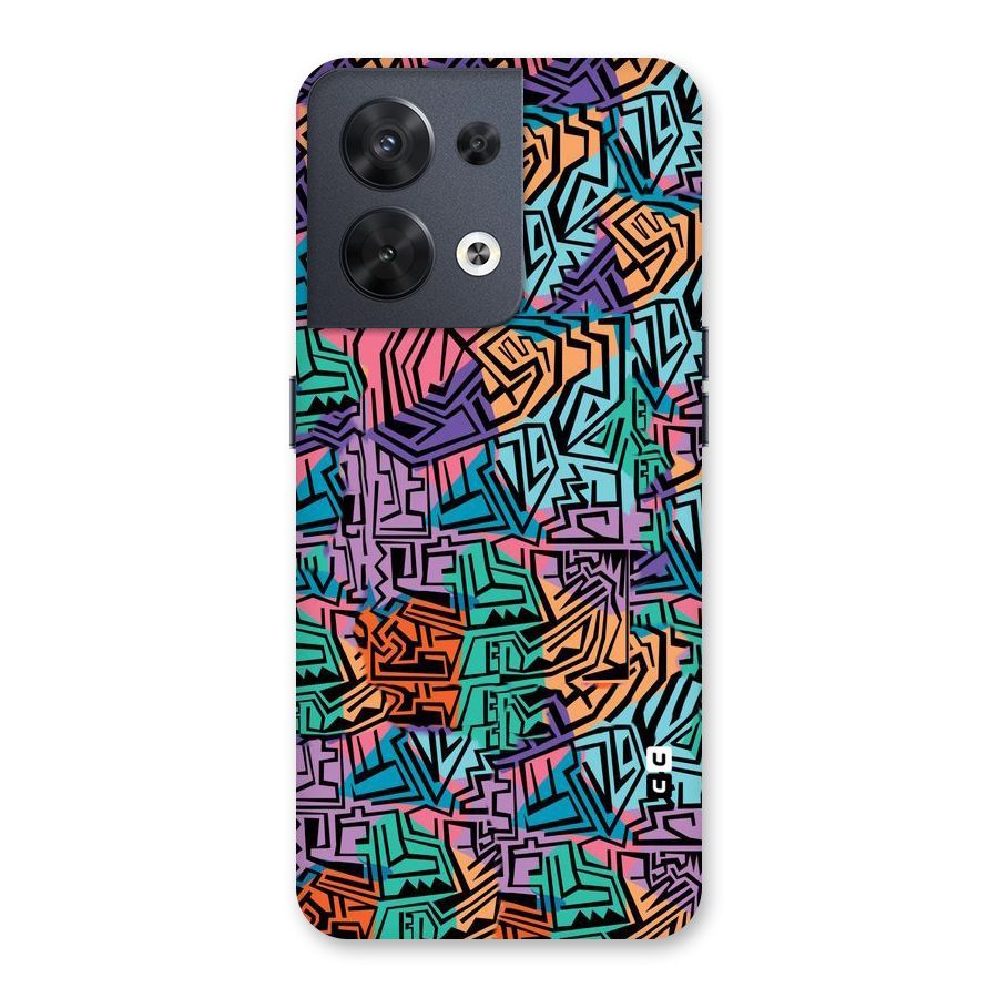 Abstract Lining Colors Back Case for Oppo Reno8 5G