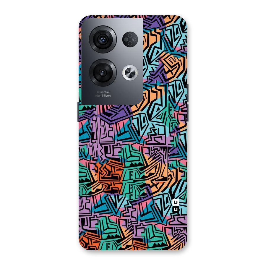 Abstract Lining Colors Back Case for Oppo Reno8 Pro 5G