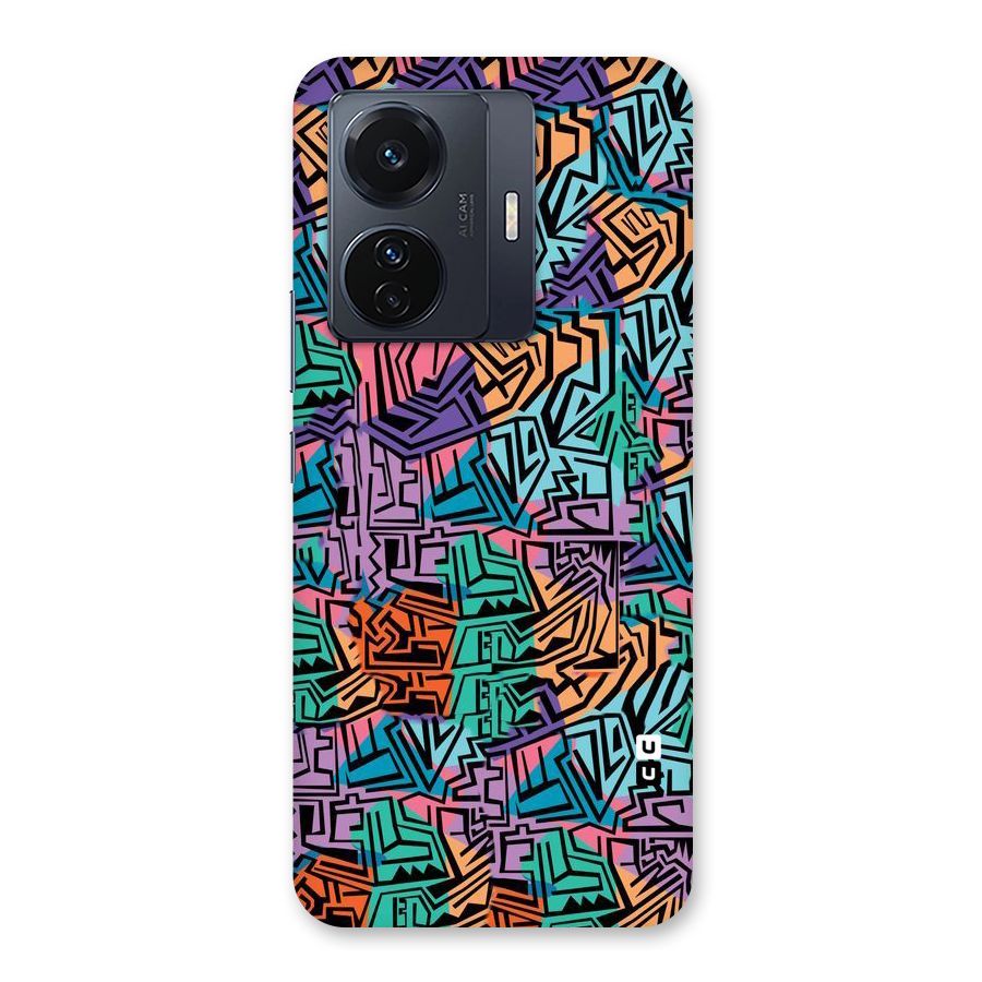 Abstract Lining Colors Back Case for Vivo T1 Pro