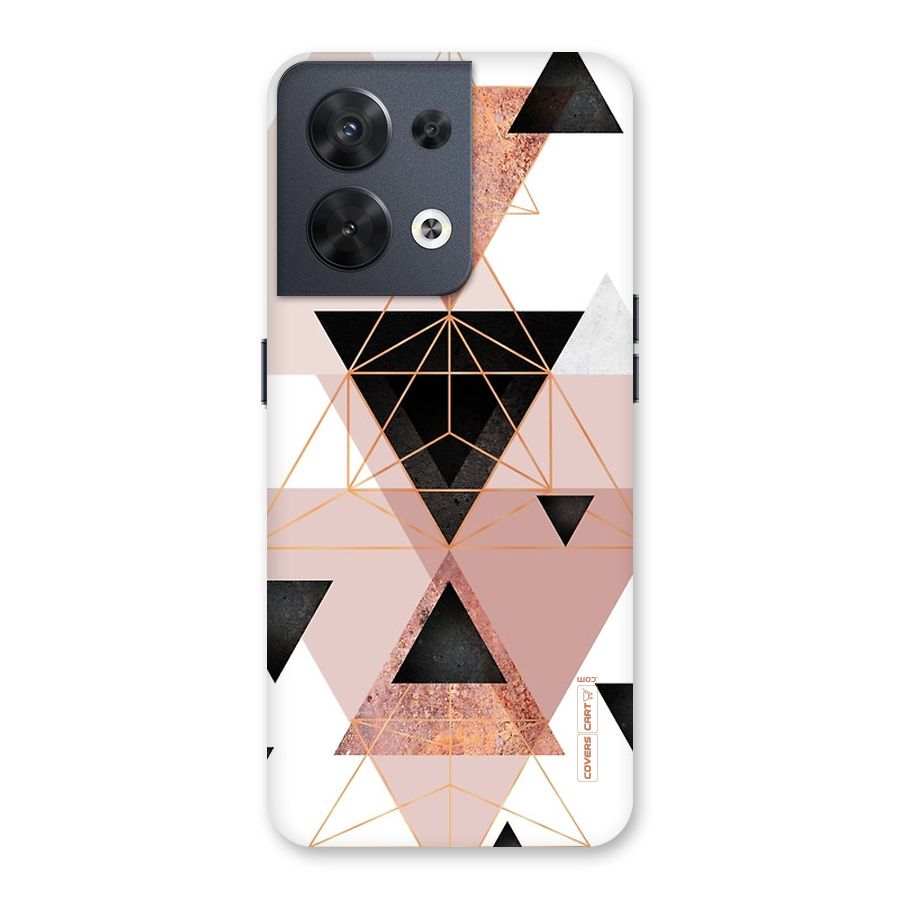 Abstract Rose Gold Triangles Back Case for Oppo Reno8 5G