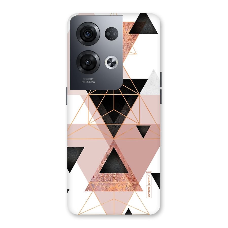 Abstract Rose Gold Triangles Back Case for Oppo Reno8 Pro 5G