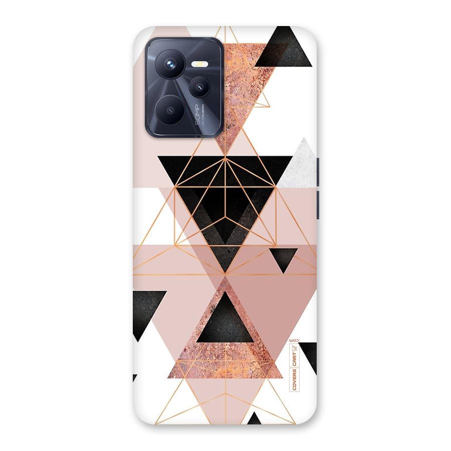 Abstract Rose Gold Triangles Back Case for Realme C35