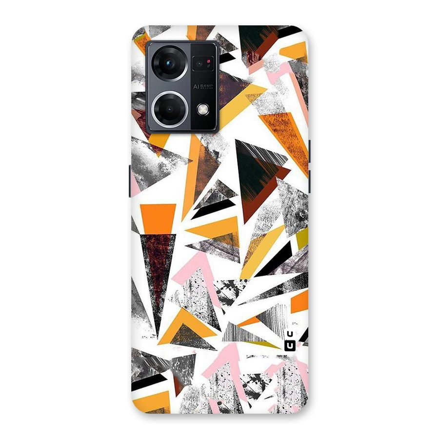 Abstract Sketchy Triangles Glass Back Case for Oppo F21 Pro 5G