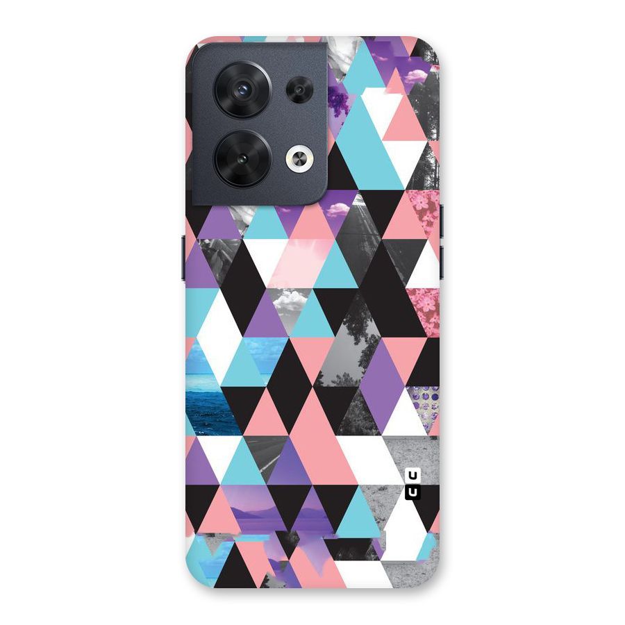Abstract Splash Triangles Back Case for Oppo Reno8 5G