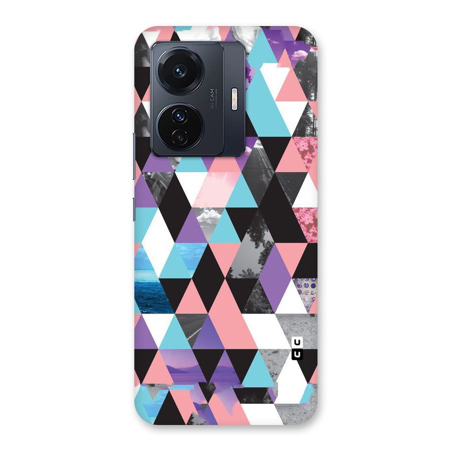 Abstract Splash Triangles Back Case for Vivo T1 Pro