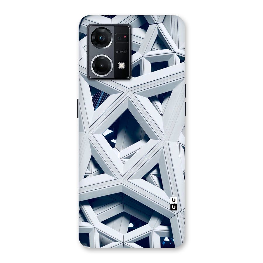 Abstract White Lines Glass Back Case for Oppo F21 Pro 5G