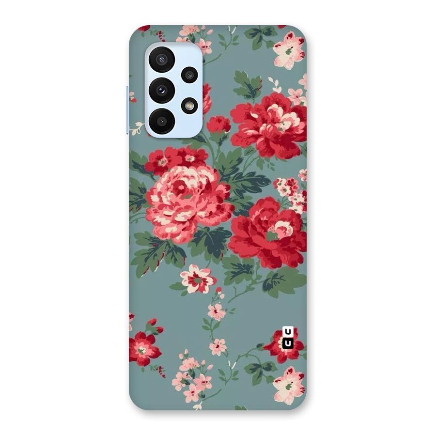 Aesthetic Floral Red Back Case for Galaxy A23