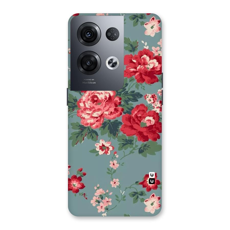 Aesthetic Floral Red Back Case for Oppo Reno8 Pro 5G