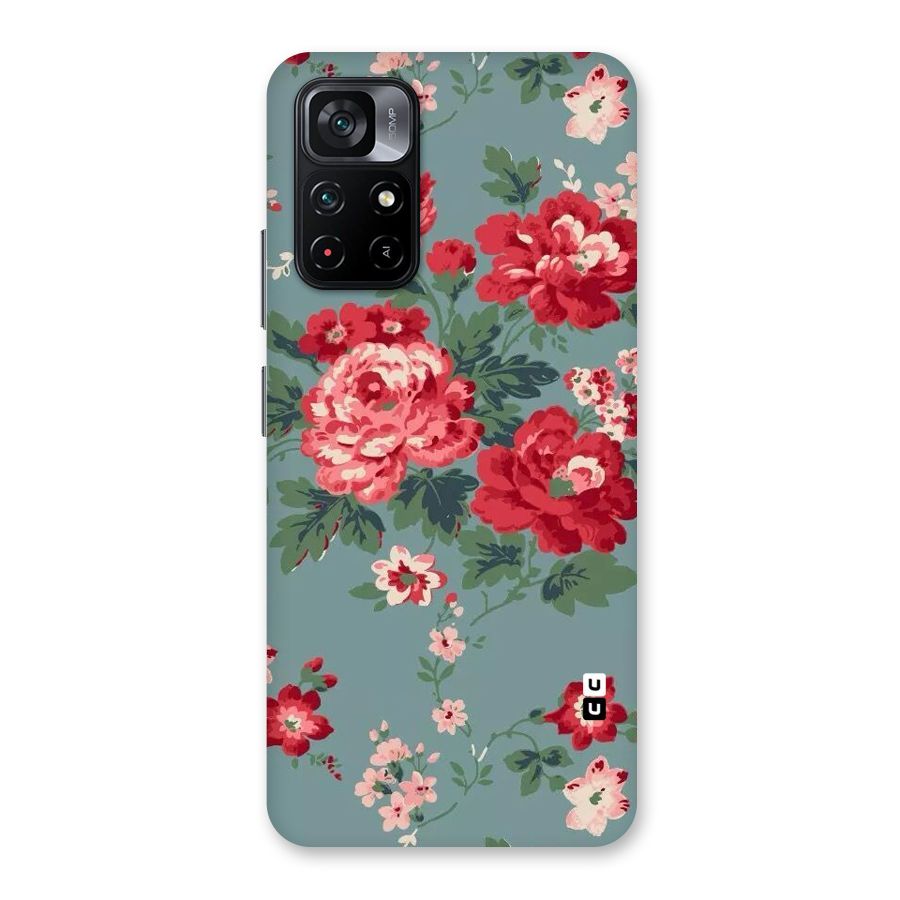 Aesthetic Floral Red Back Case for Poco M4 Pro 5G