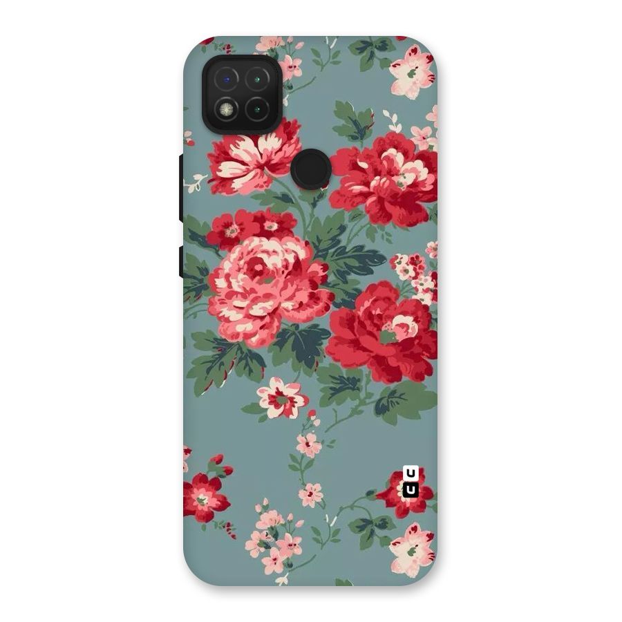 Aesthetic Floral Red Back Case for Redmi 9 Activ